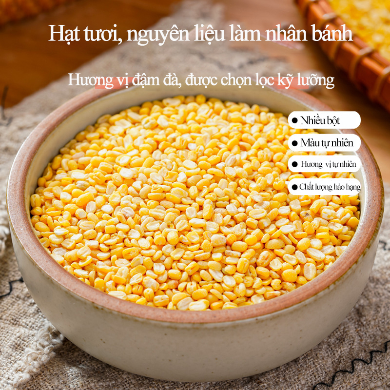 Đậu xanh đã tách vỏ, hạt vàng, không vỏ, nguyên liệu làm bánh, nhân đậu xanh, nấu chè, bánh ngọt.